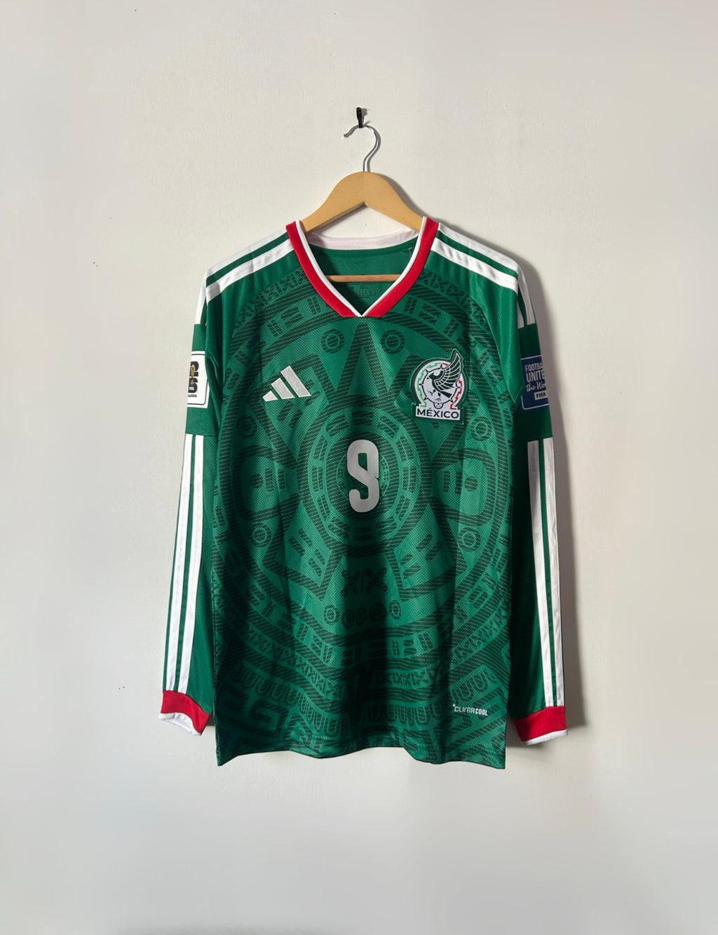 Mexico 2026 Home Kit Raúl #9 Long Sleeve Size Medium