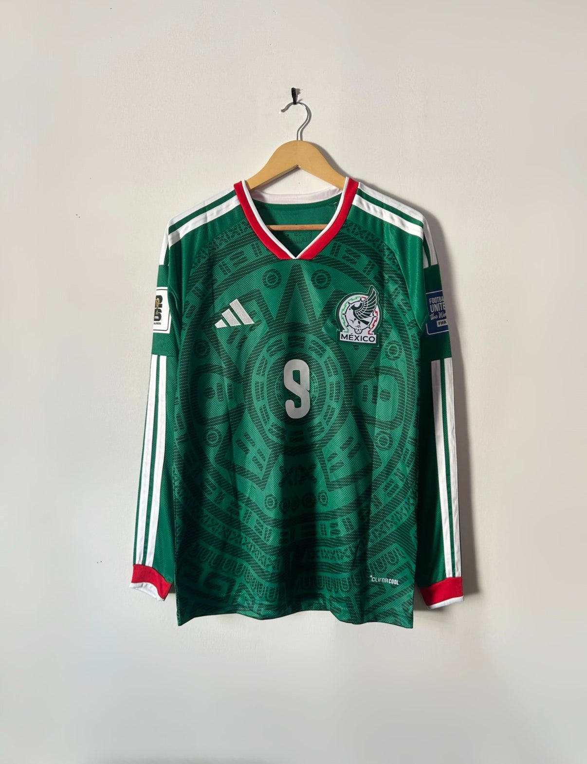 Mexico 2026 Home Kit Raúl #9 Long Sleeve Size Medium